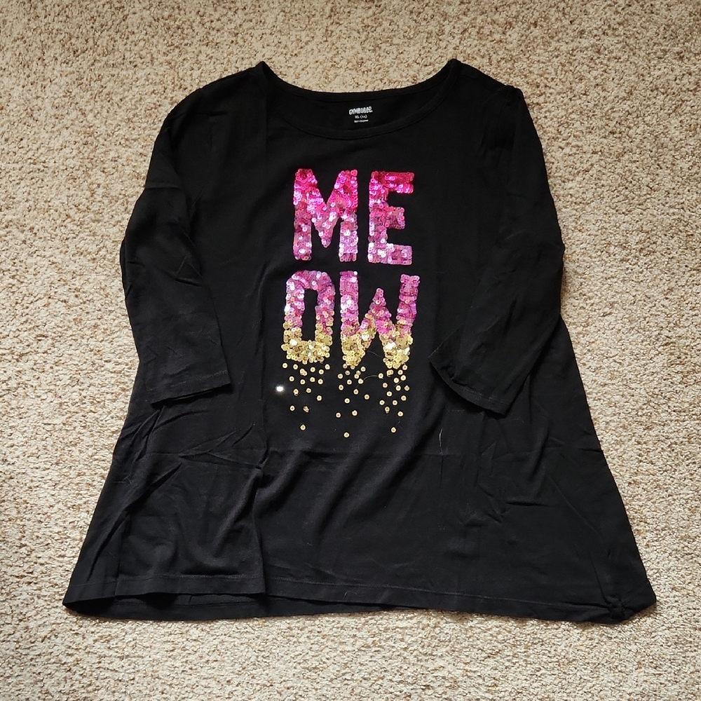 Gymboree Black Meow Graphic Top